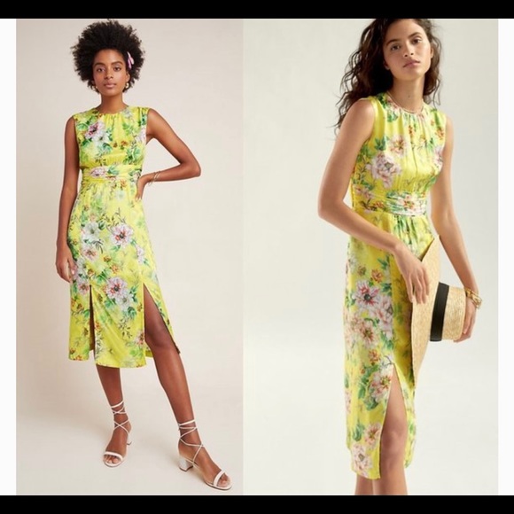 Anthropologie Dresses & Skirts - Anthropologie Sparrow Silk flower midi dress  🌺
